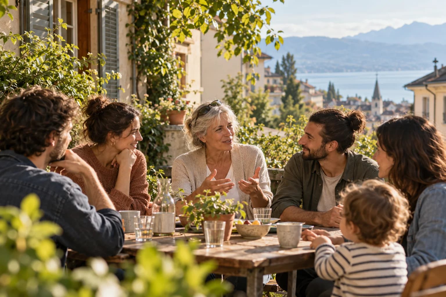 Des voisins échangent à Lausanne